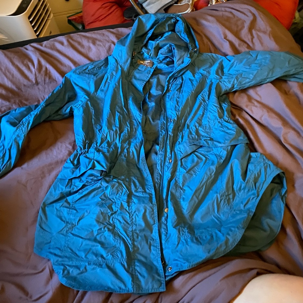 Teal rain jacket